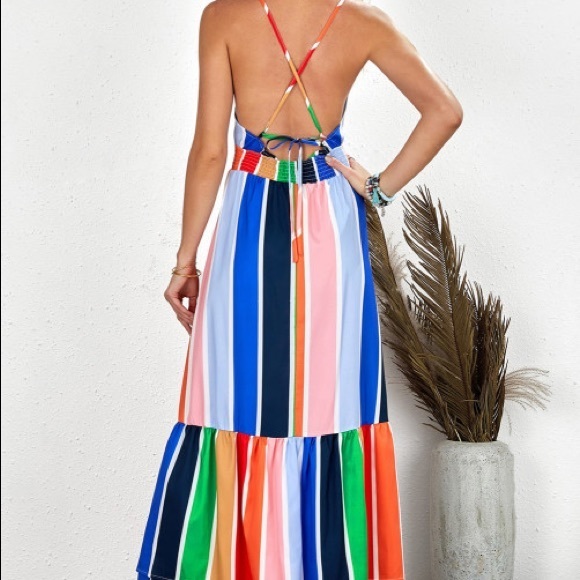 Multicolored striped dress - Picture 6 of 7